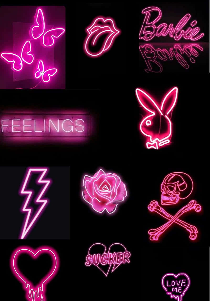 Neon Baddie Barbie Signs Wallpaper