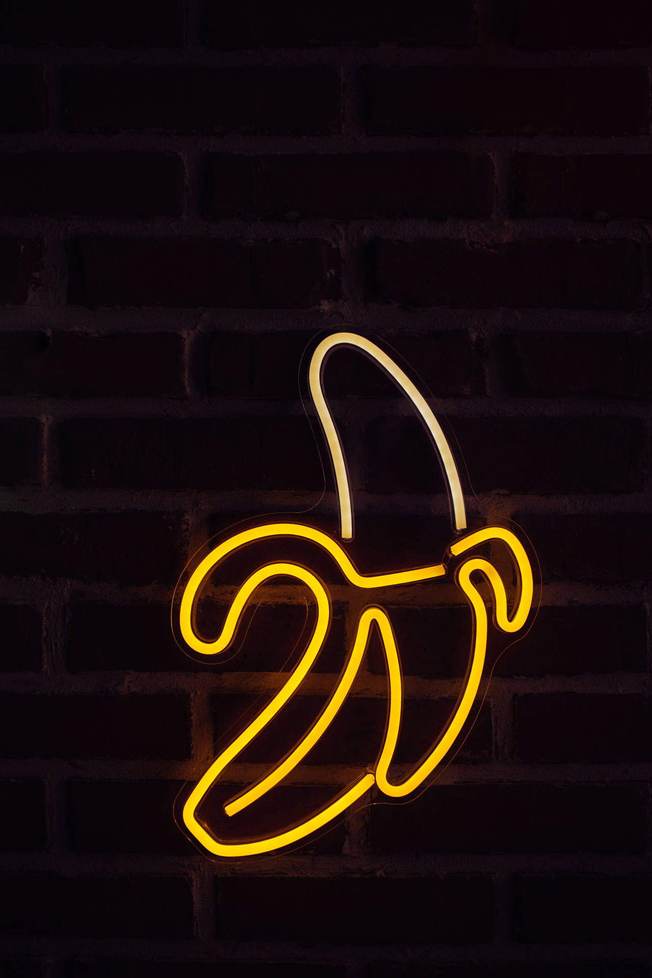 Neon Banana In Black Screen Picture