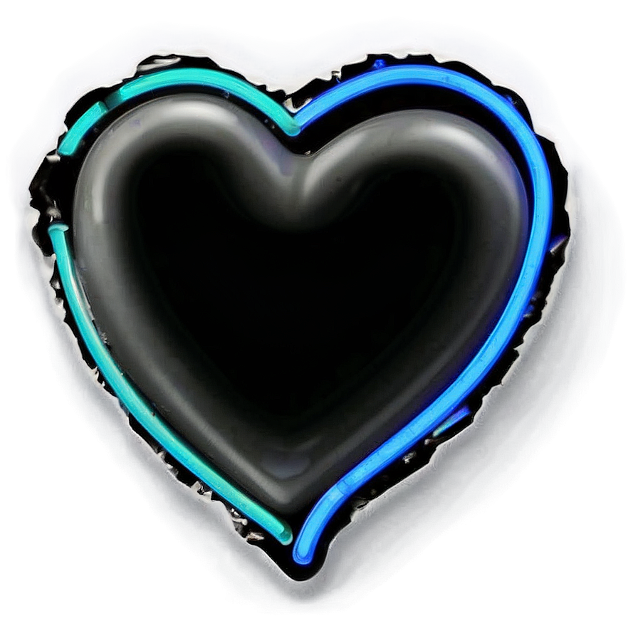 Neon Black Broken Heart Png 6 PNG