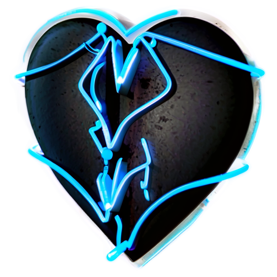 Download Neon Black Broken Heart Png Weq | Wallpapers.com