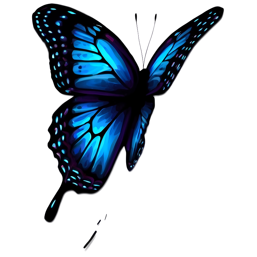 Neon Black Butterfly Png Fue20 PNG