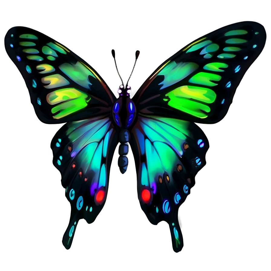 Neon Black Butterfly Png Ppx PNG