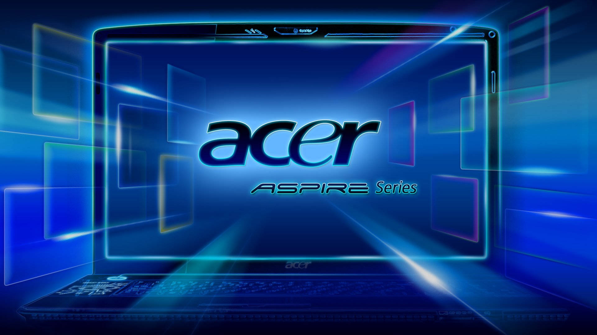 Neon Blue Acer Aspire Laptop Picture