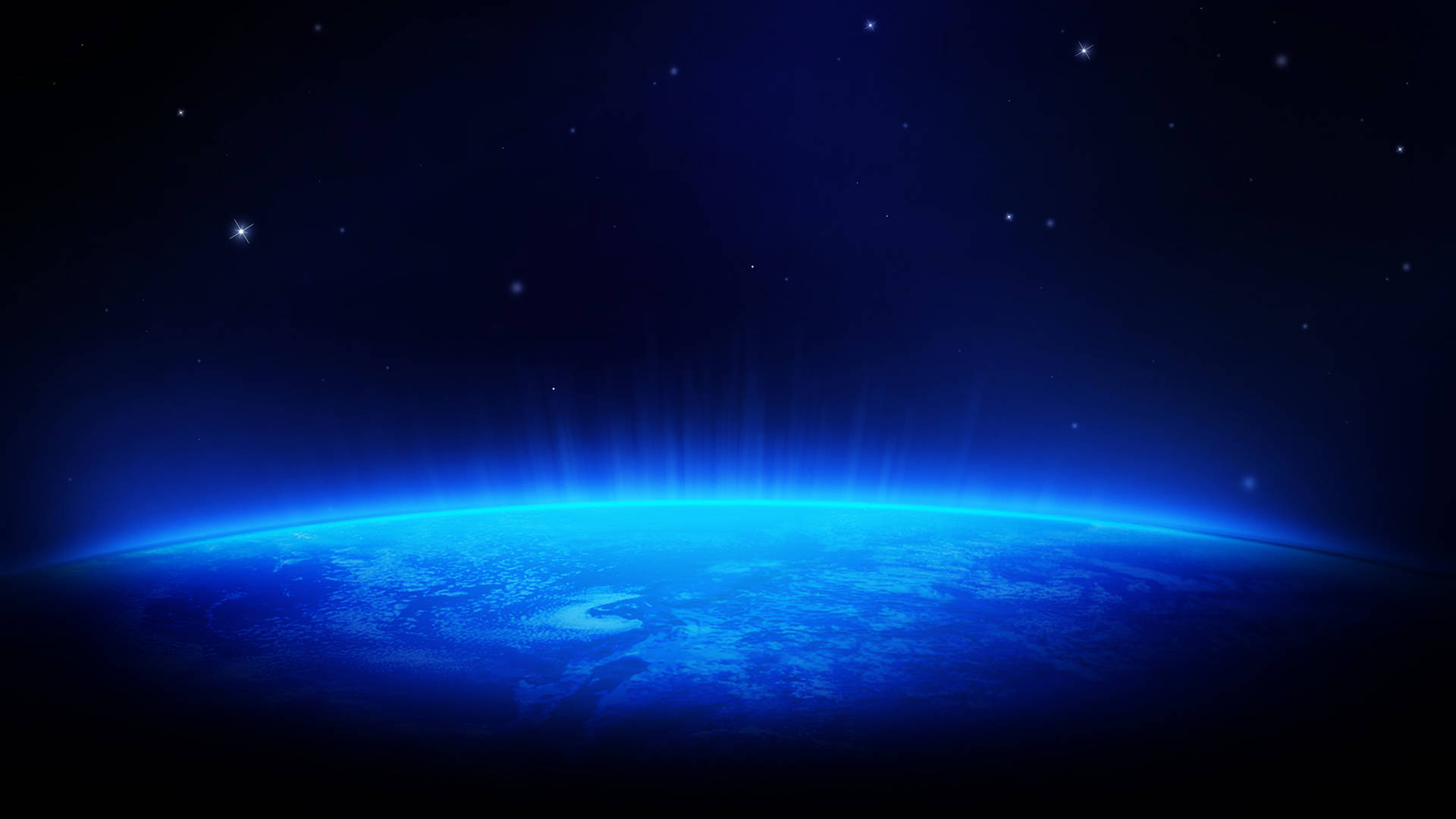 Neon Blue Aesthetic Earth Wallpaper