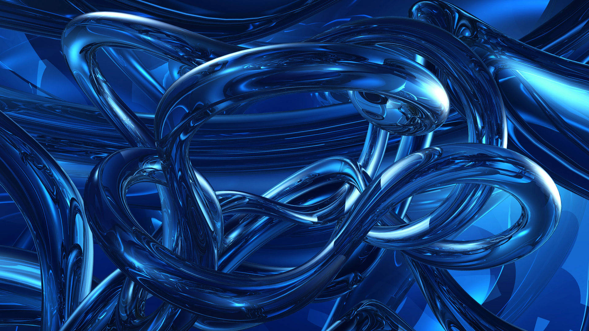 Neon Blue Aesthetic Metallic Coils Artwork Wallpaper
