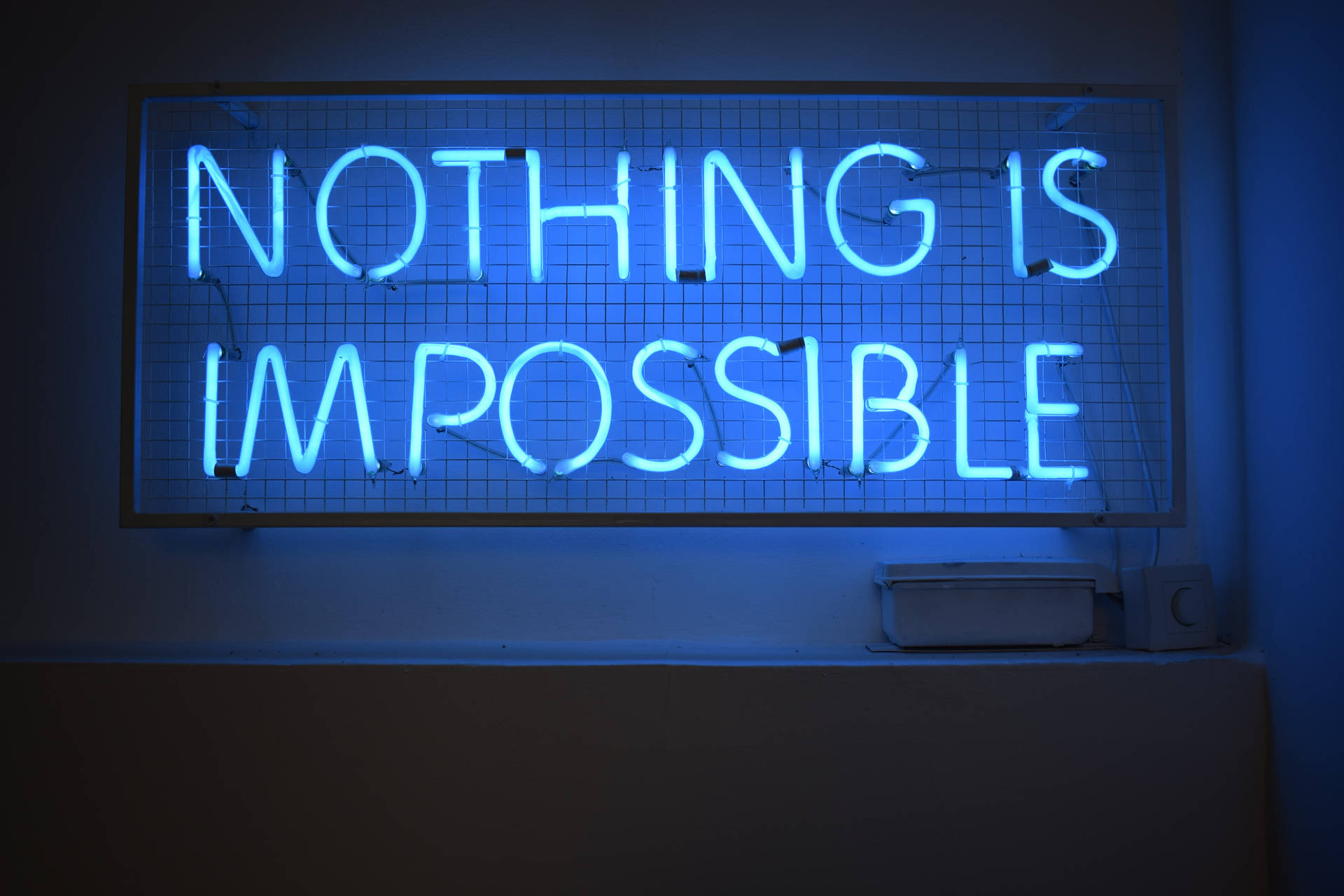 Neon Blue Aesthetic Nothing Is Impossible Wallpaper