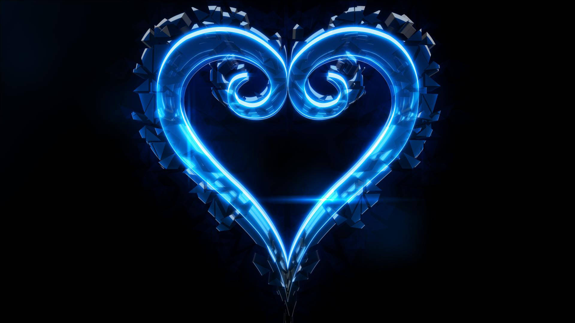 Neon Blue Aesthetic Shattered Heart Wallpaper