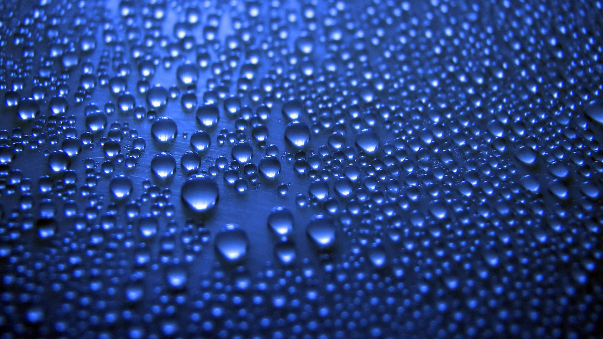 Neon Blue Aesthetic Water Droplets Wallpaper