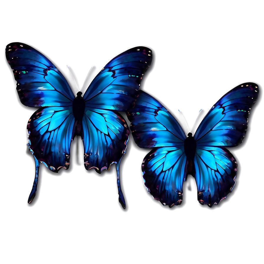 Neon Blue Butterflies Png 33 PNG