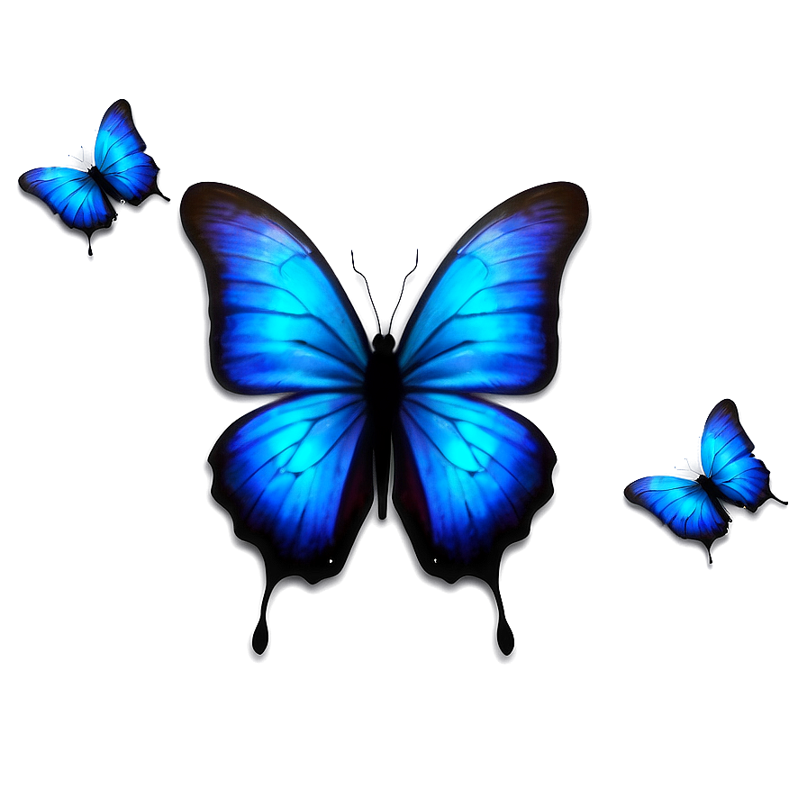 Neon Blue Butterflies Png Dkr88 PNG