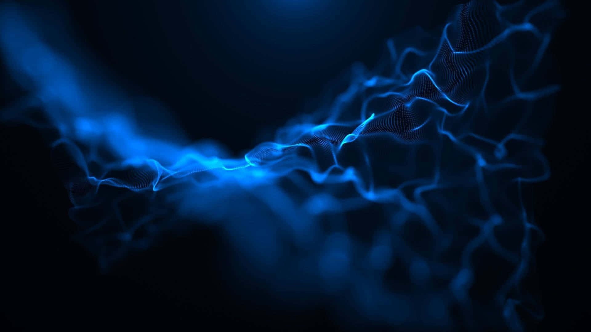Neon Blue Energy Waves Wallpaper