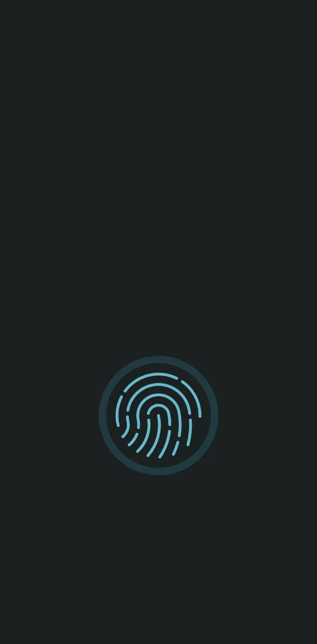 Neon Blue Fingerprint Phone Wallpaper