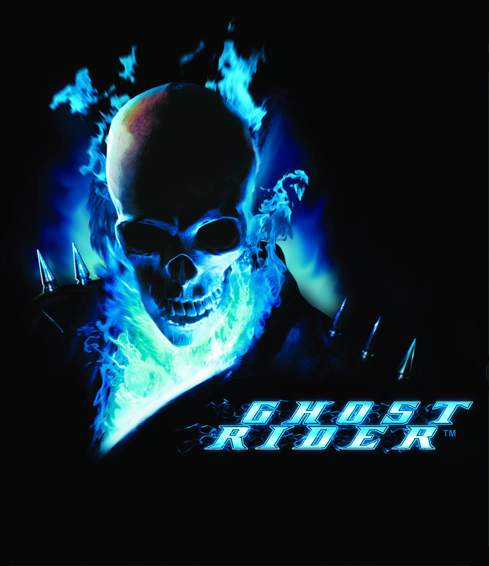 Neon Blue Ghost Rider Background