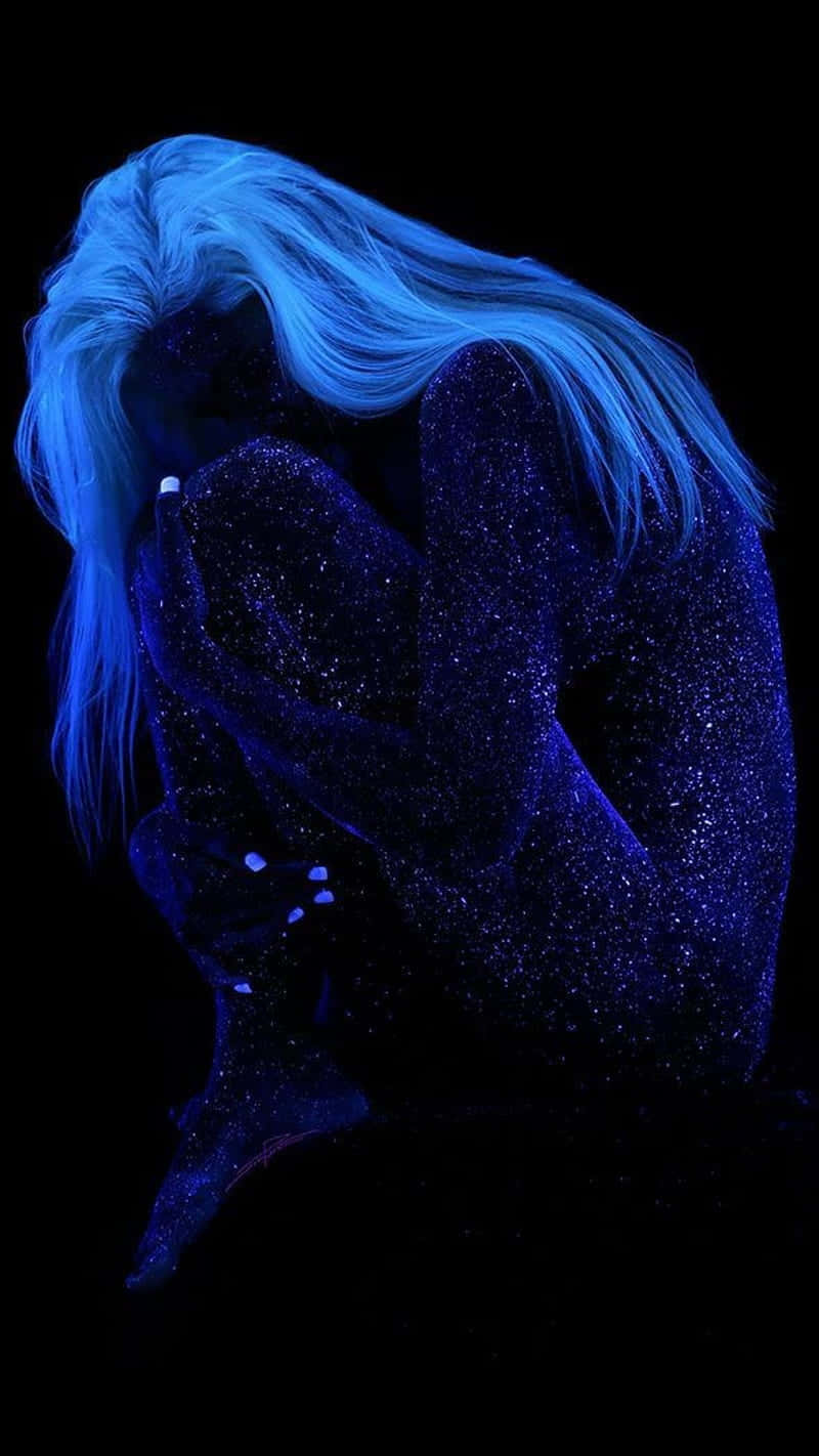 Neon_ Blue_ Glittering_ Silhouette.jpg Wallpaper