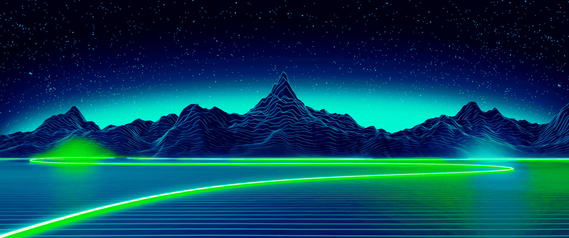 Futuristic Neon Synthwave Wallpaper
