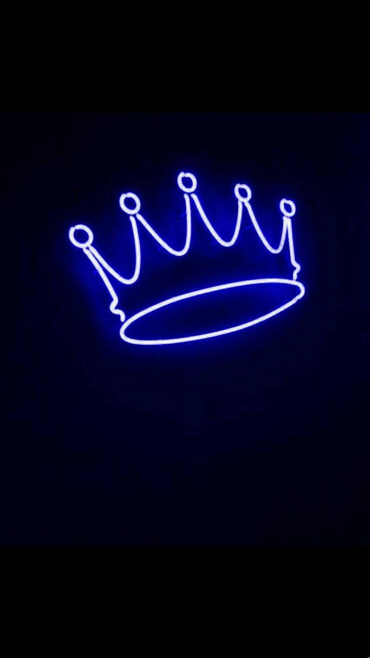 Neon Blue King Iphone Wallpaper