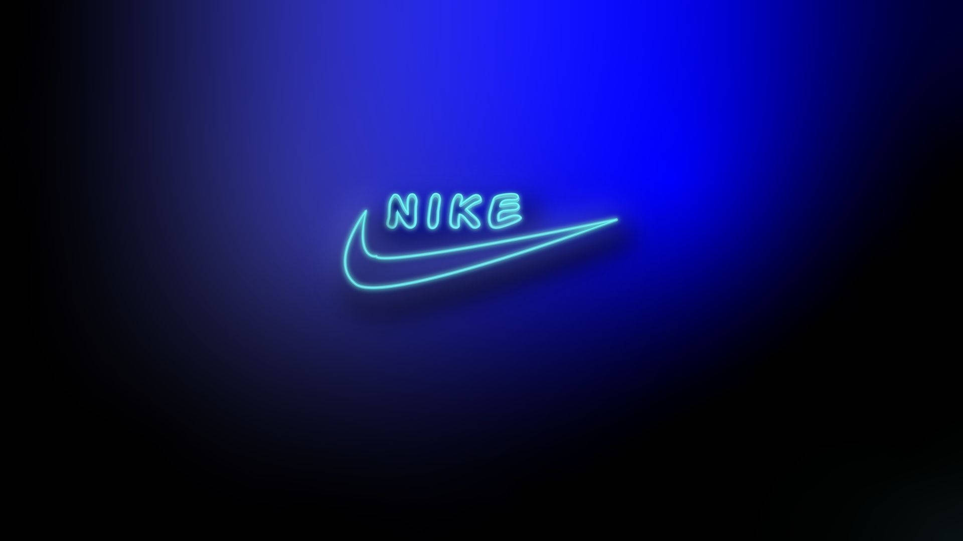 Papelde Parede De Computador Ou Celular Com Nike Em Led Azul Neon. Papel de Parede