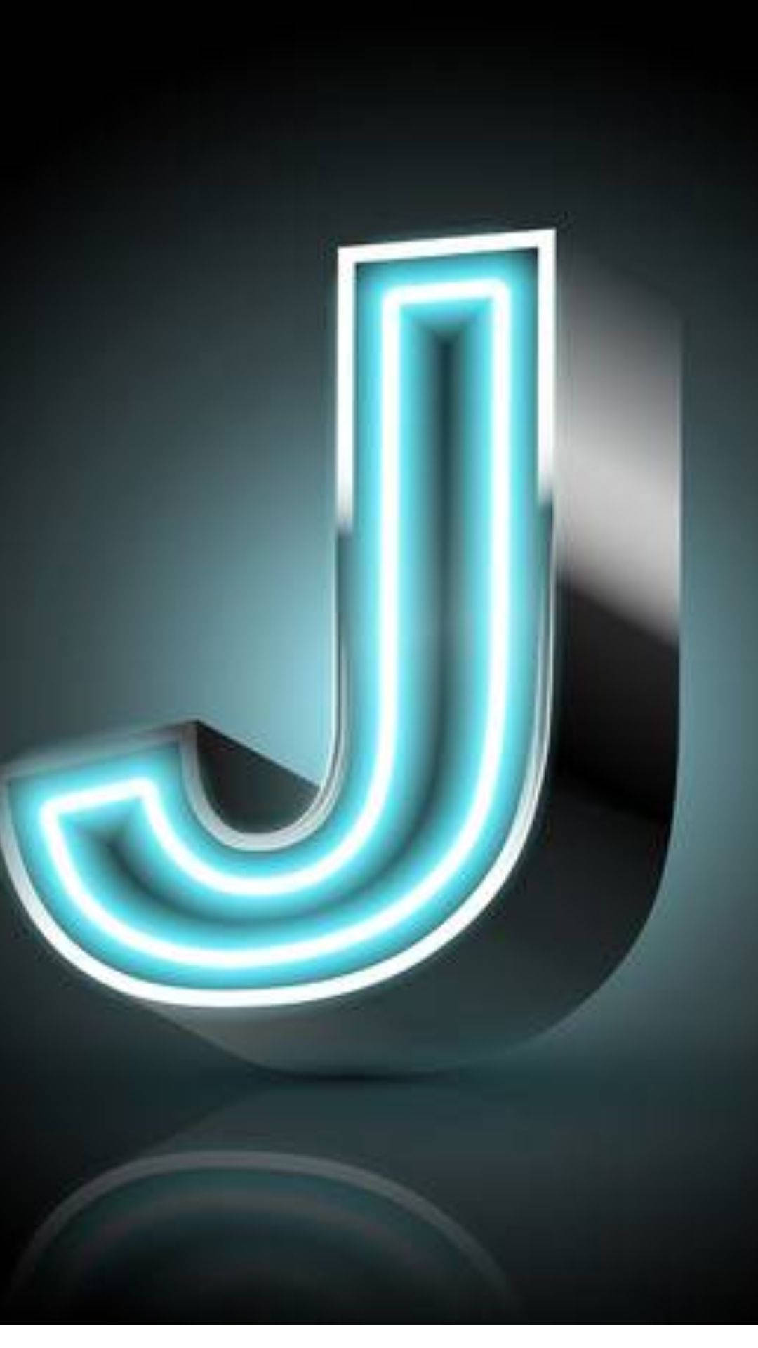 Neon Blue Letter J