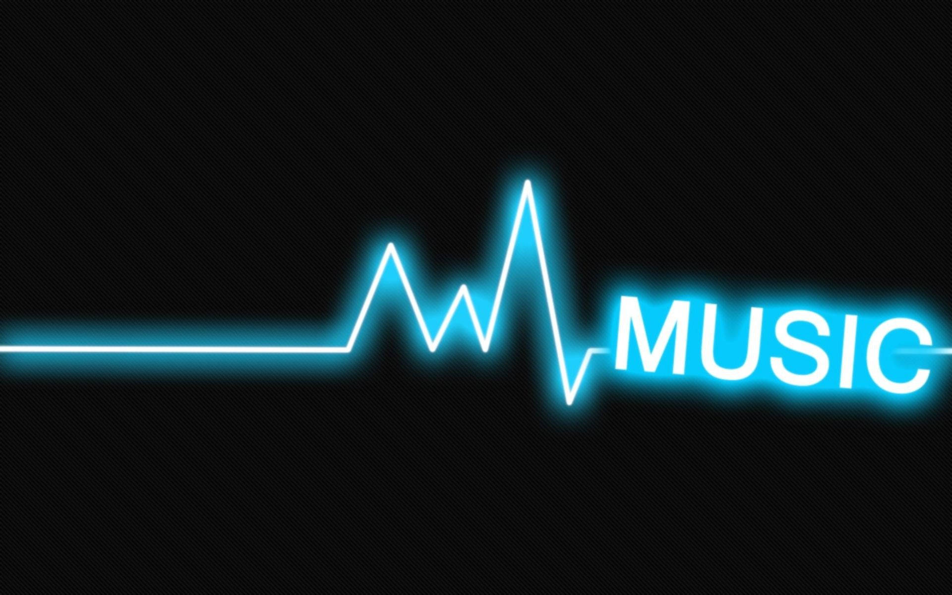 Neon Blue Music Heartbeat Wallpaper