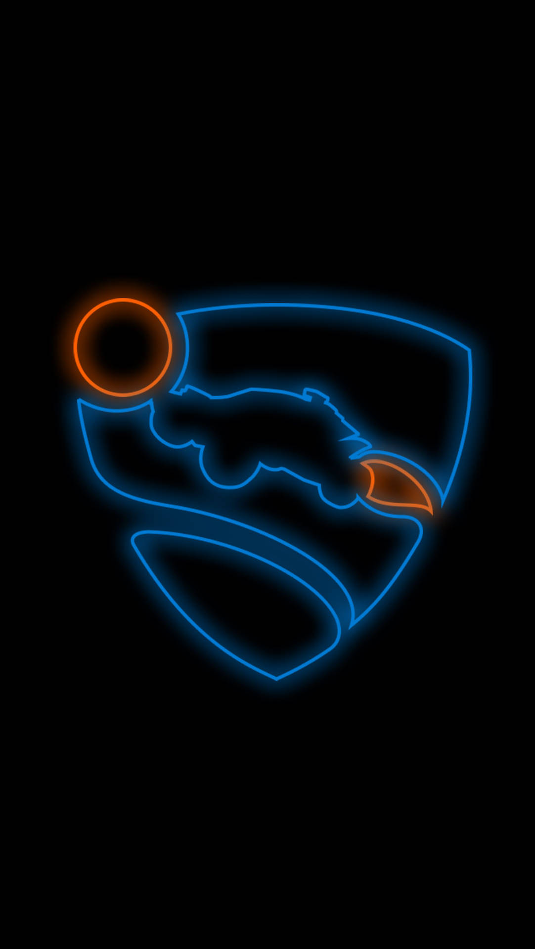 Papelde Parede Do Rocket League Com Logotipo Neon Nas Cores Azul E Laranja Para Iphone. Papel de Parede