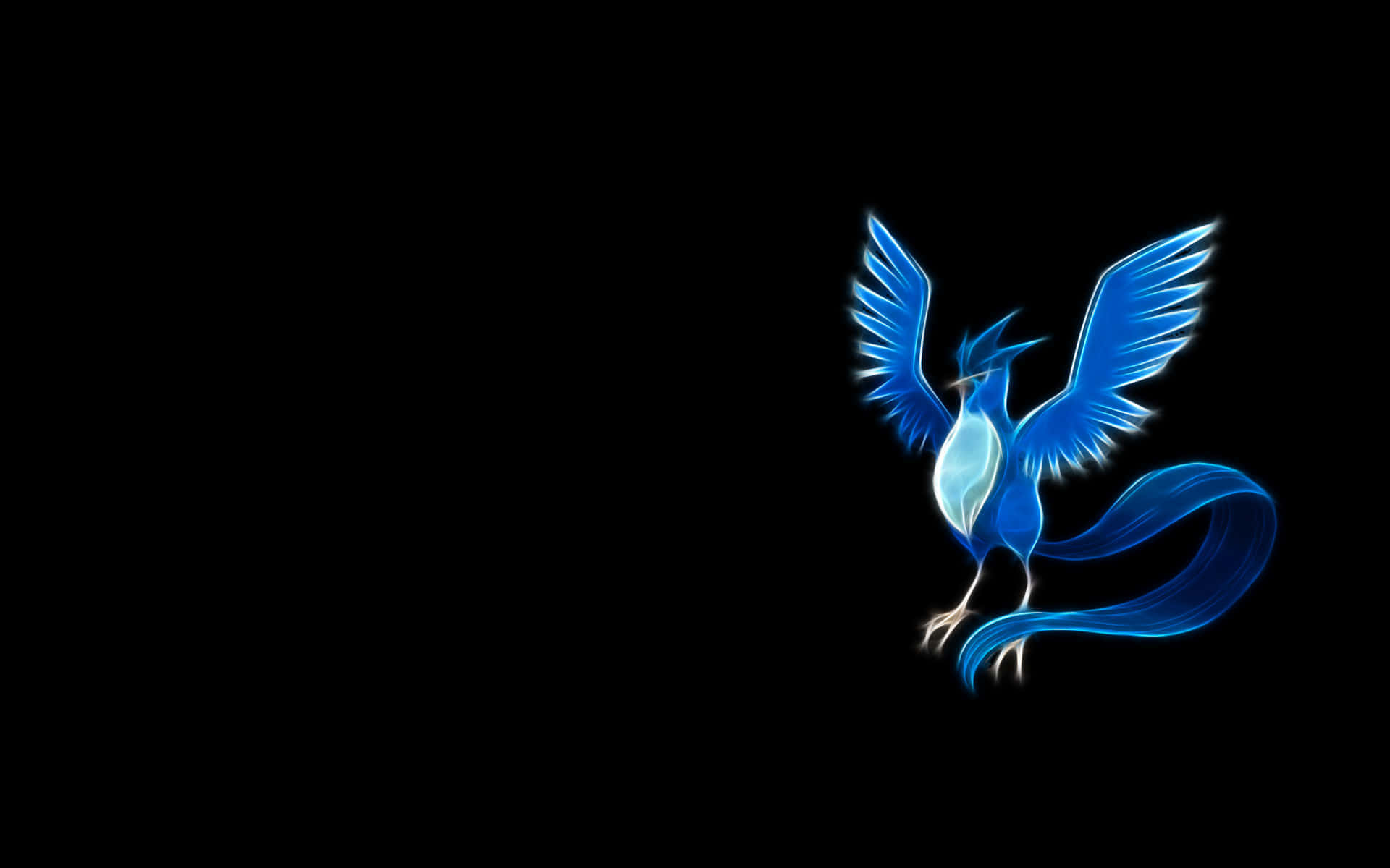 Neon Blue Phoenix Art Wallpaper