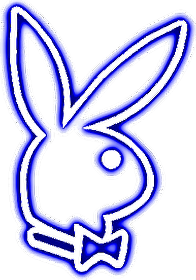 Neon Blue Playboy Bunny Logo PNG