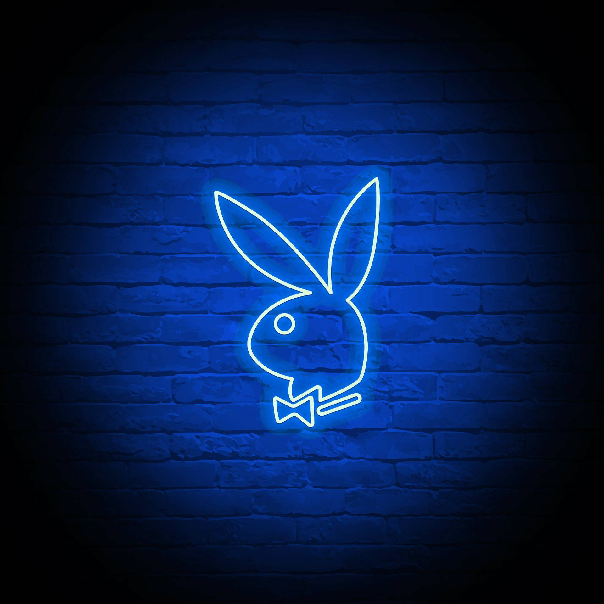 Neon Blue Playboy Logo