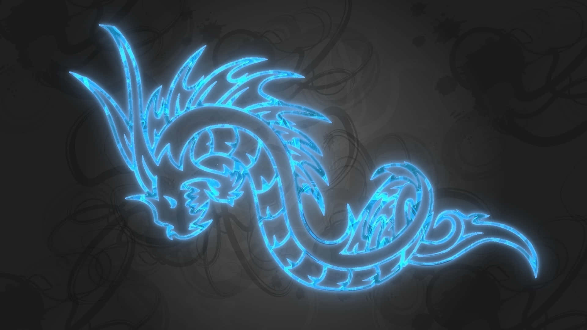 Neon Blue Sea Dragon Artwork Wallpaper