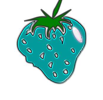 Neon Blue Strawberry Art PNG