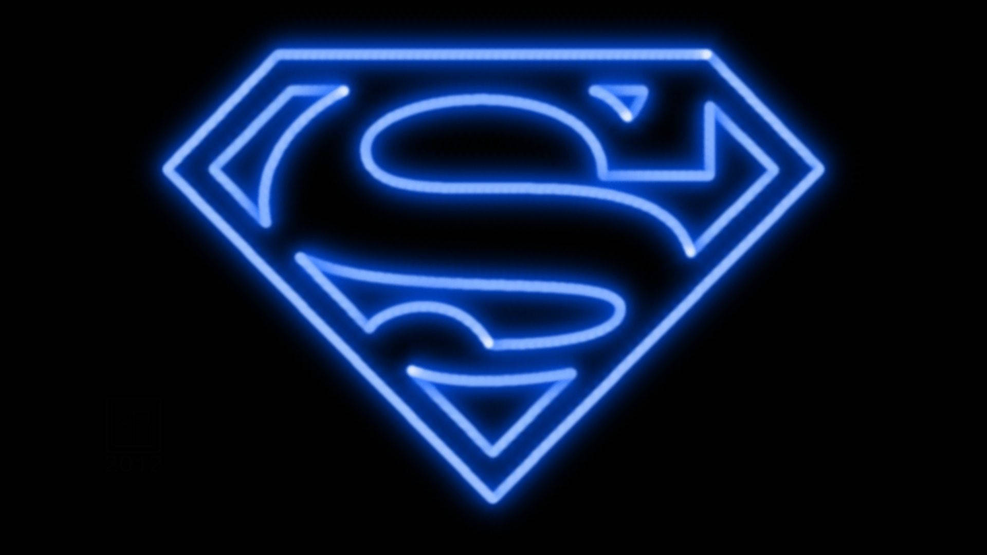 Neon Blue Superman Logo Wallpaper