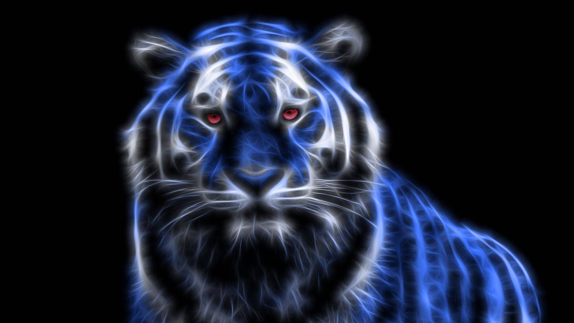 Neon Blue Tiger Background