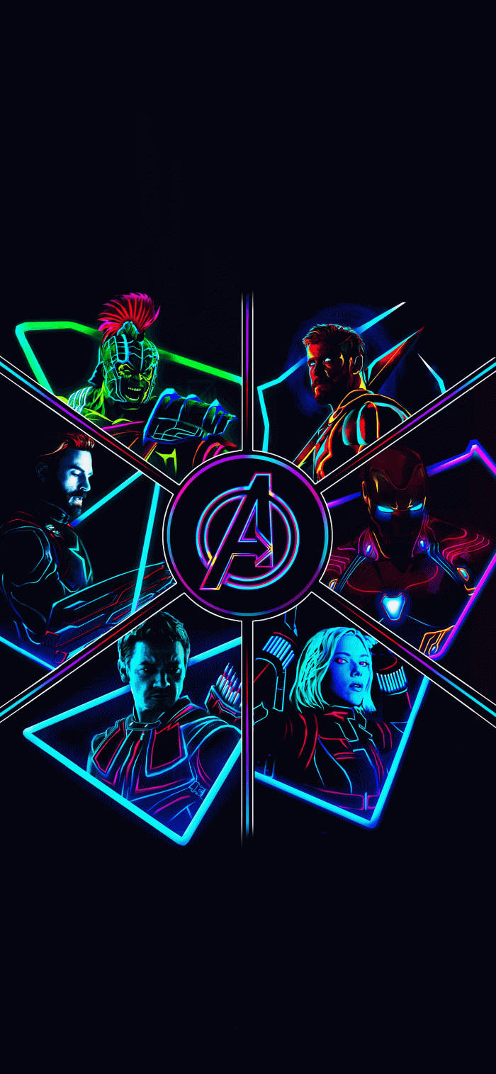 Neon Border Avengers Marvel Aesthetic Wallpaper
