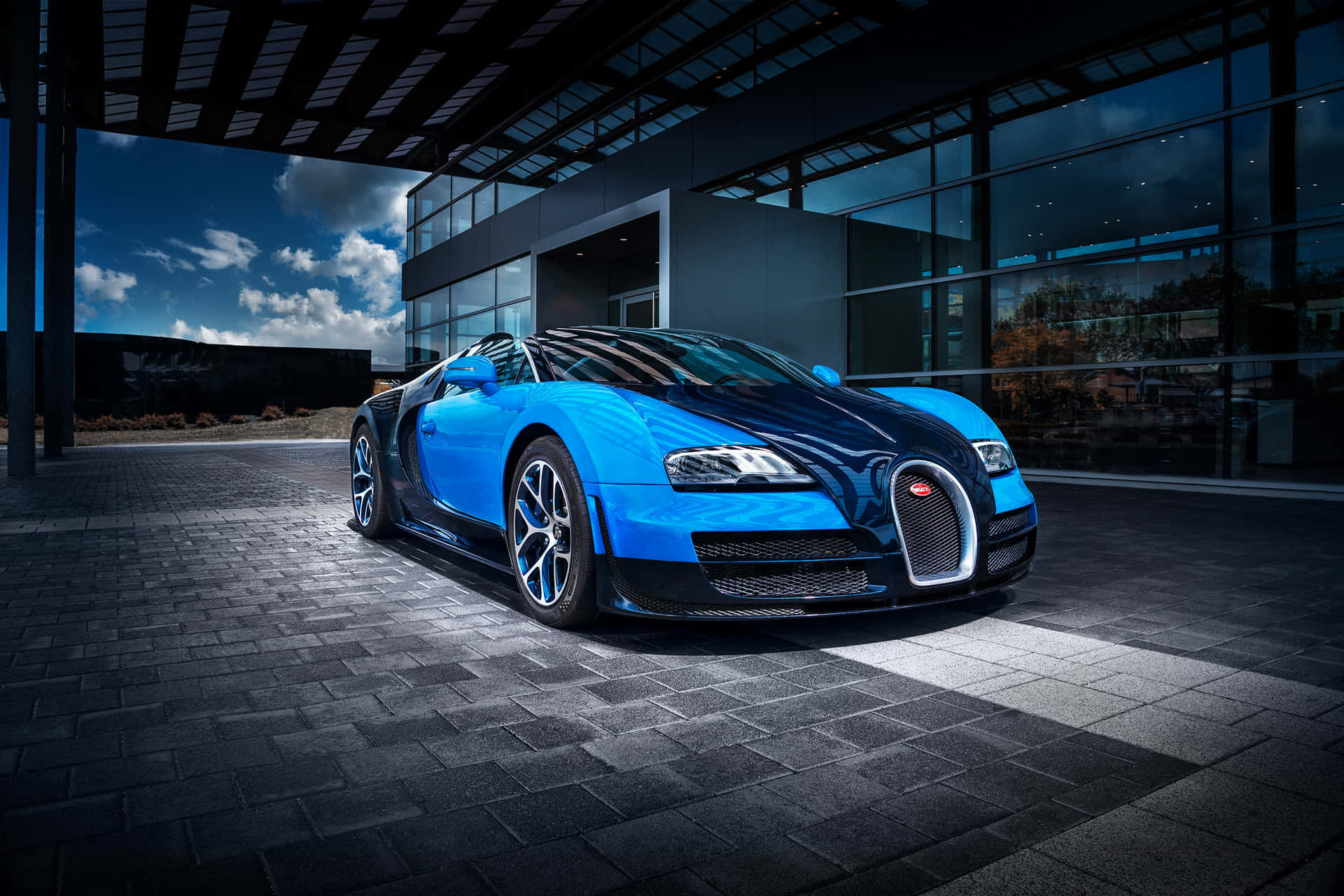 "Feel the powerful energy of this amazing Neon Bugatti!" Wallpaper