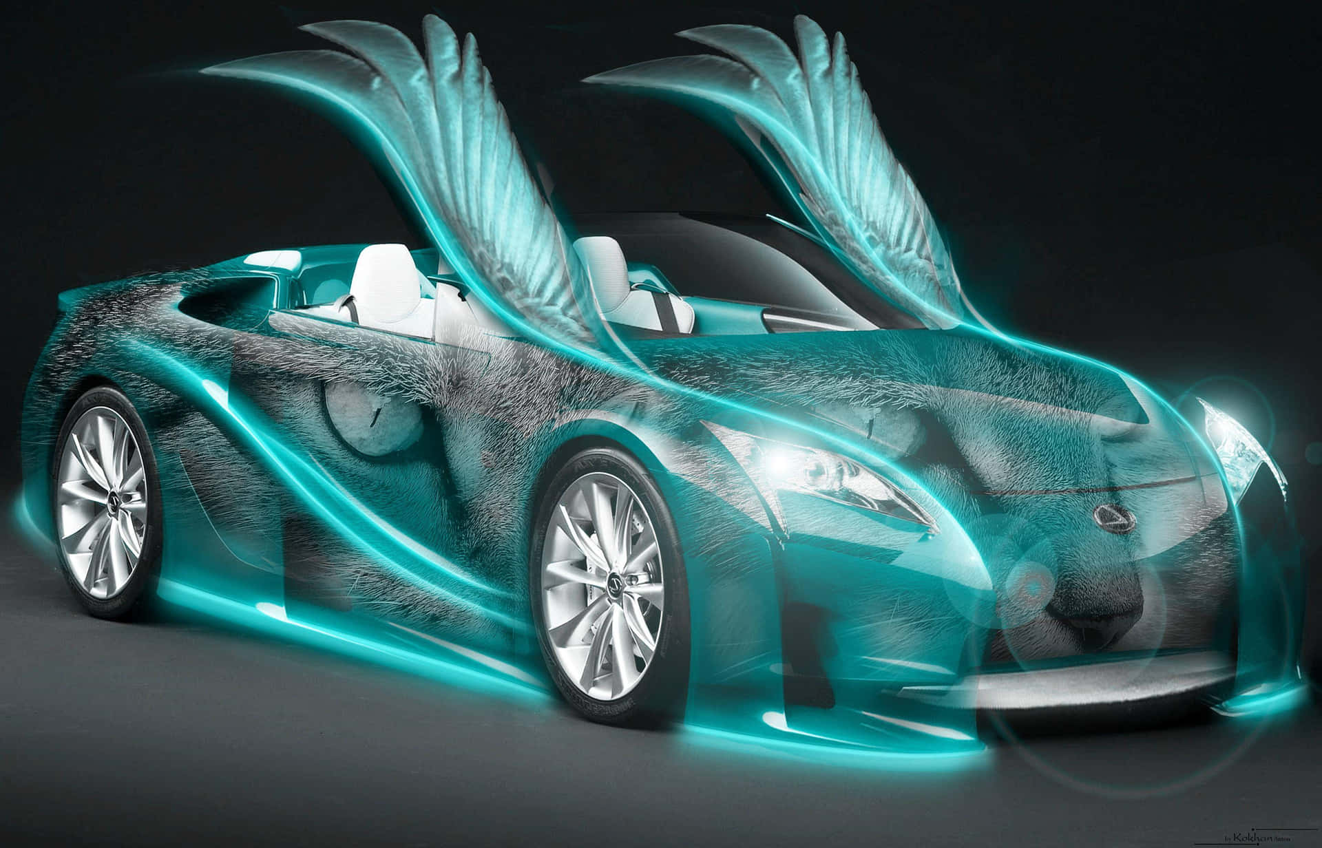 Experience the Vibrant Style of the Neon Bugatti Wallpaper
