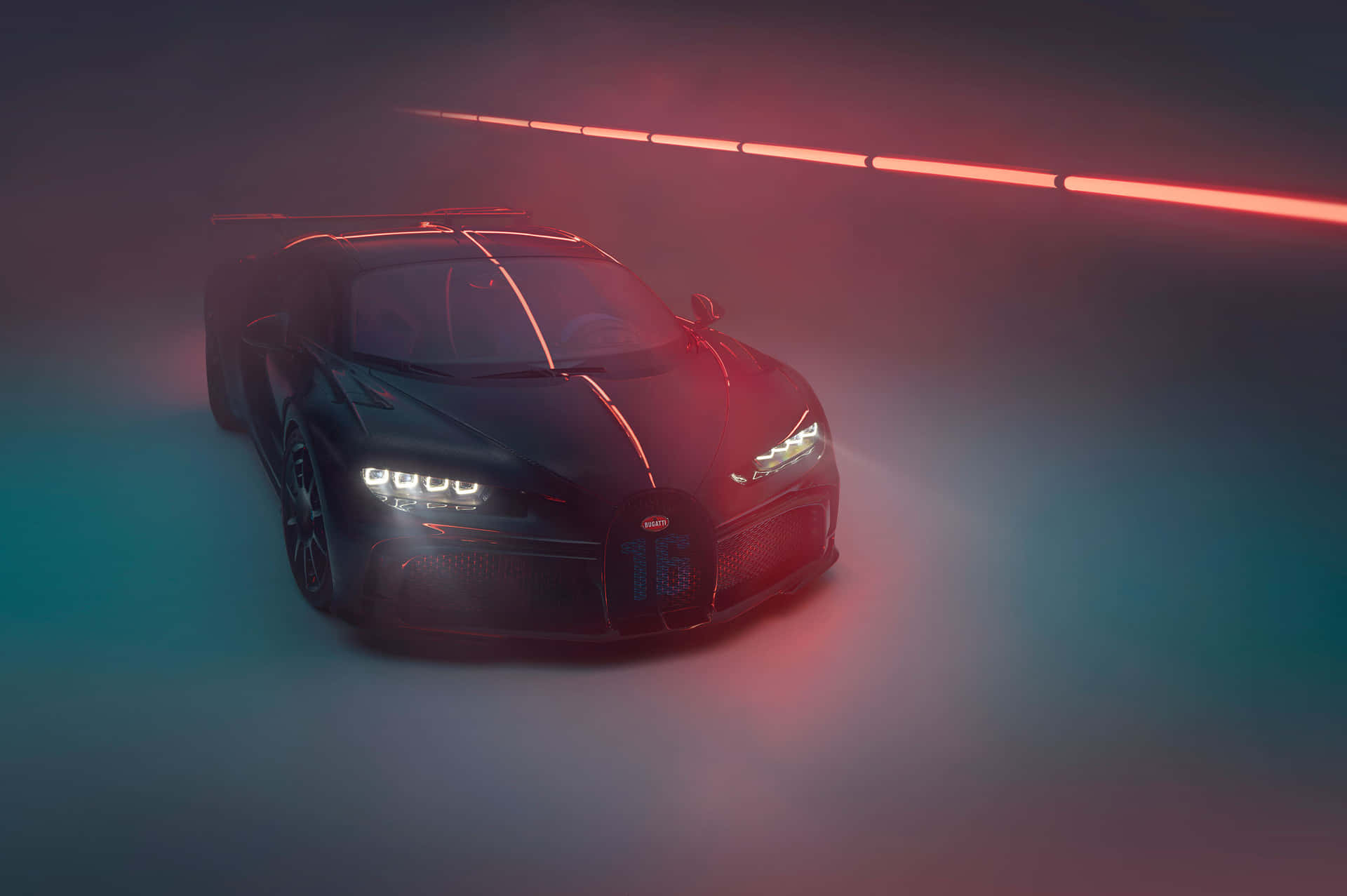 Føl hastigheden med Neon Bugatti Wallpaper