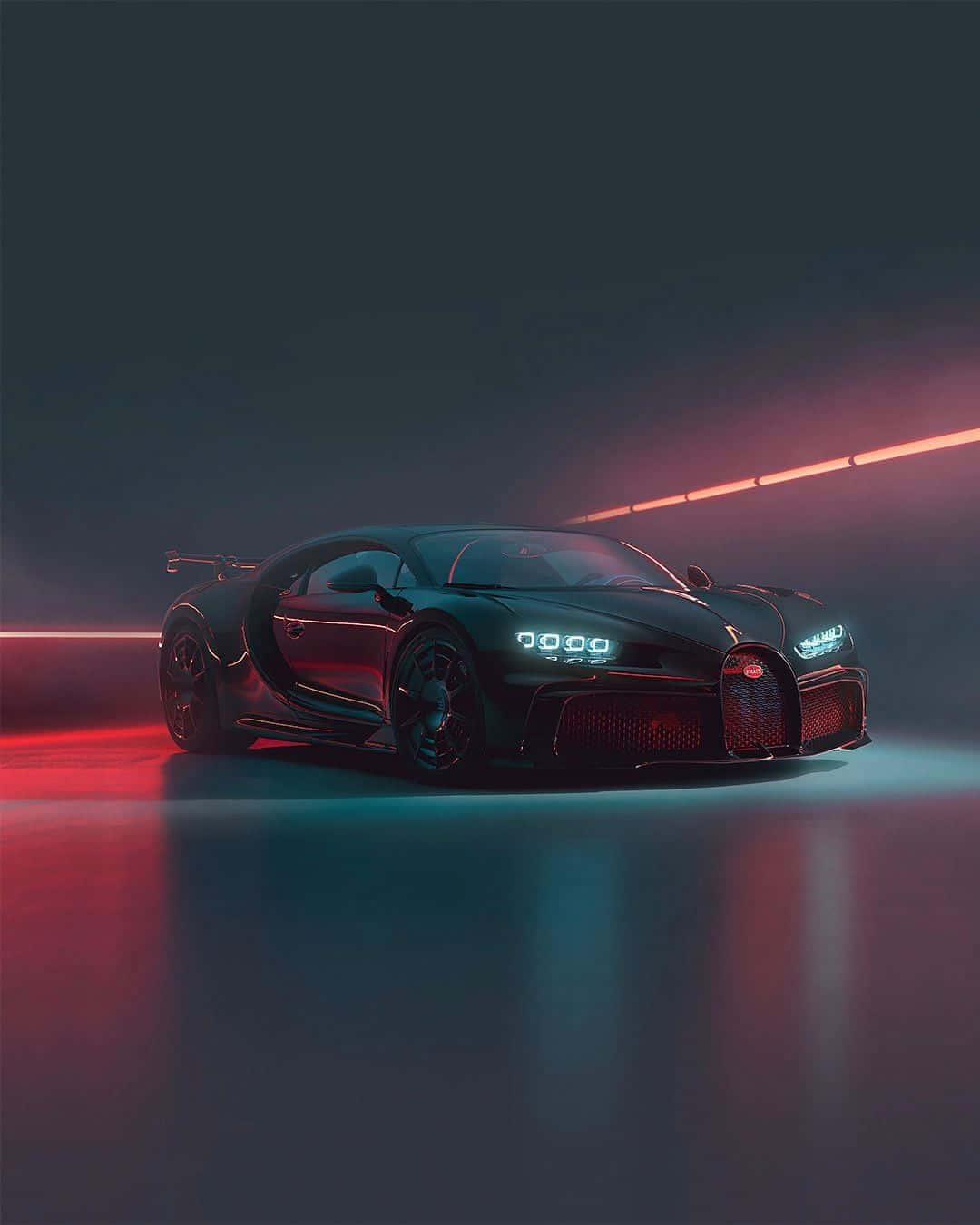 "Neon Bugatti - a dream car come to life" Wallpaper