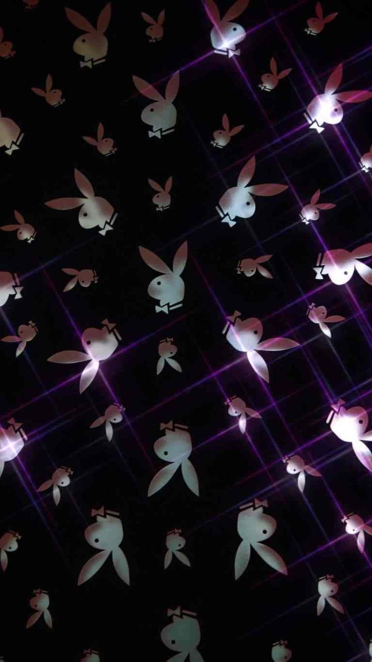 Neon Bunny Pattern Y2 K Aesthetic Wallpaper