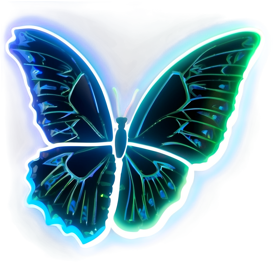 Neon Butterfly Glow Png Mqb PNG