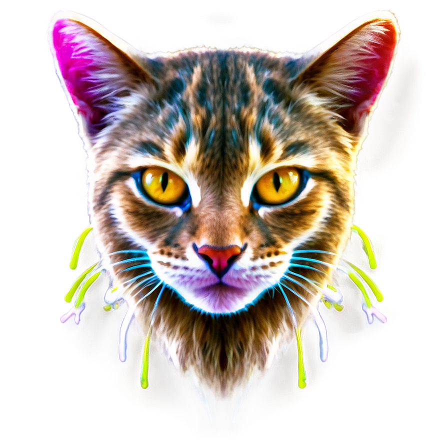 Neon Cat Face Png 47 PNG