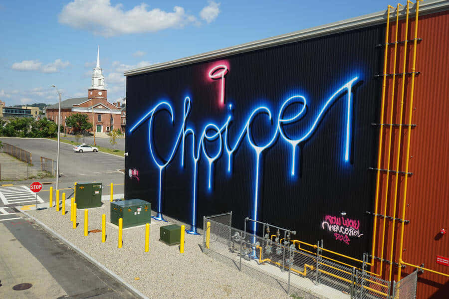 Neon Choice Graffiti Artwork Wallpaper