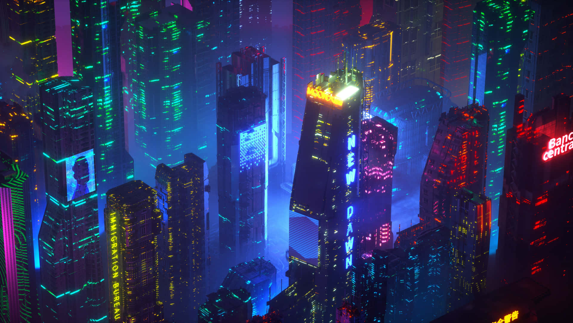 Velkommen til den smukke og levende natliv af Neon City. Wallpaper