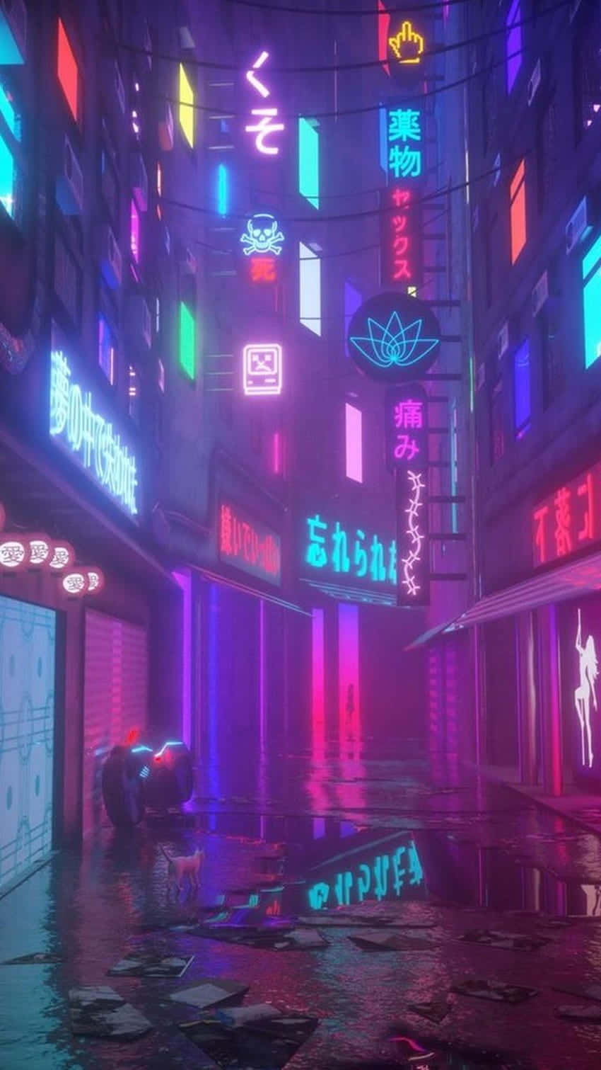 Download Lights, Lines and Colors in a Neon City Aesthetic