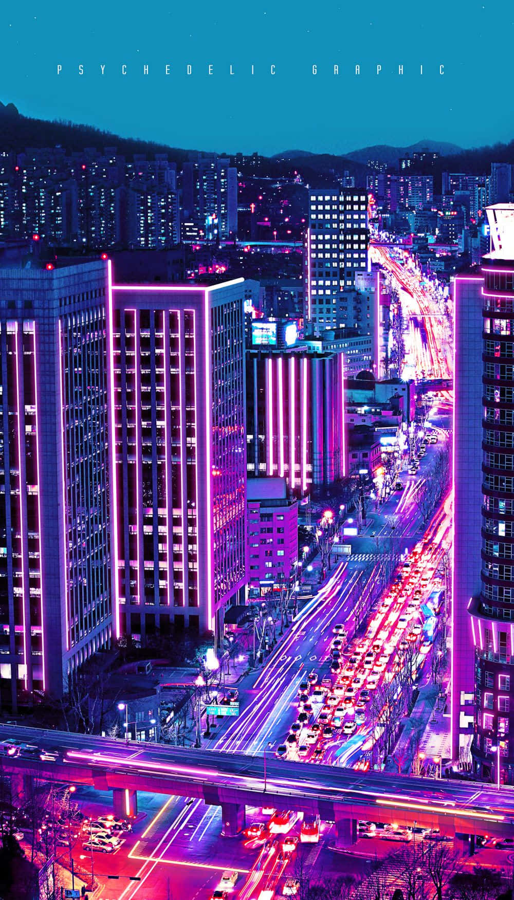 "The electric energy of city night life lights up Neon City Aesthetic." Wallpaper