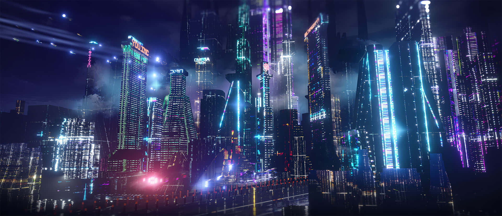 Neon City Background