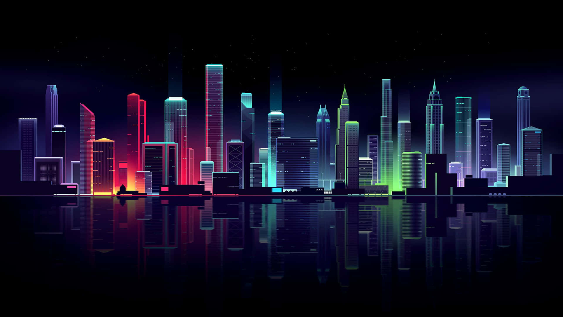 Neon City Background