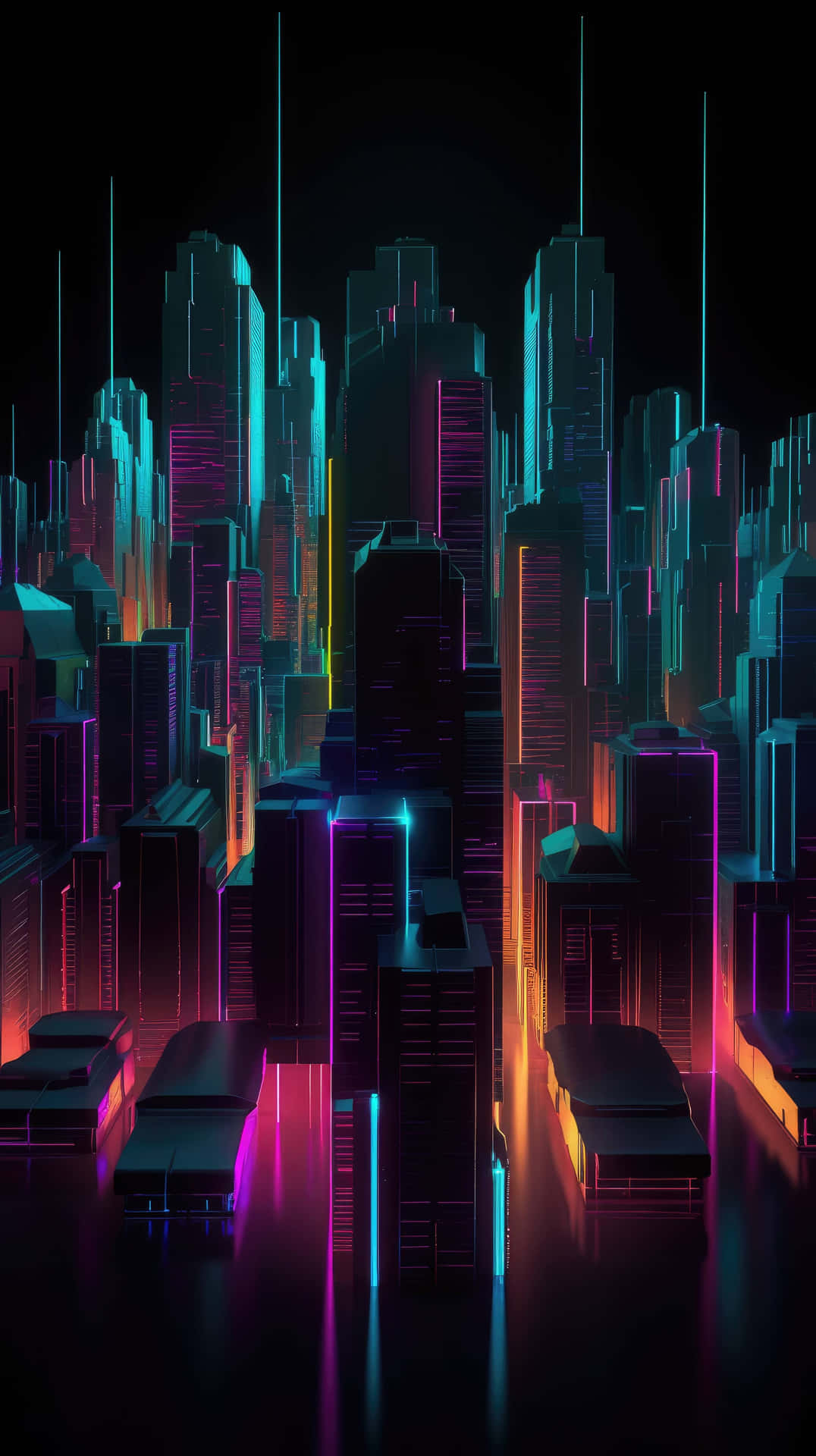Neon_ Cityscape_ Illustration Wallpaper