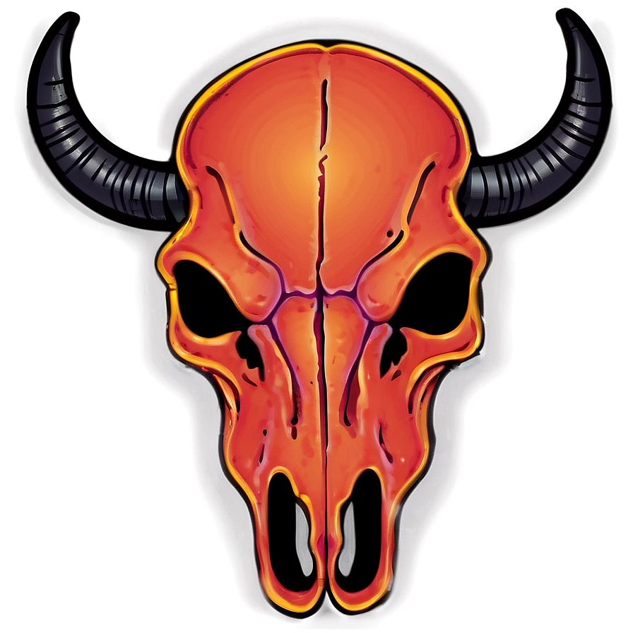 Neon Cow Skull Png Jci26 PNG