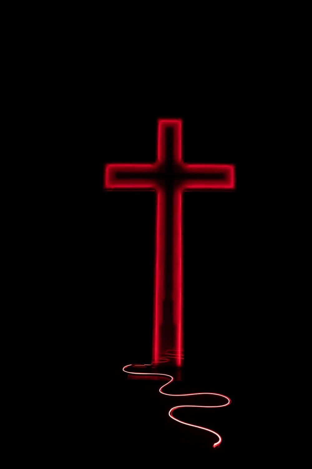 Find hope in the darkness with a Neon Cross. Wallpaper