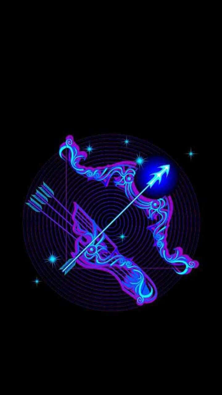 Neon Cute Sagittarius Arrow Wallpaper