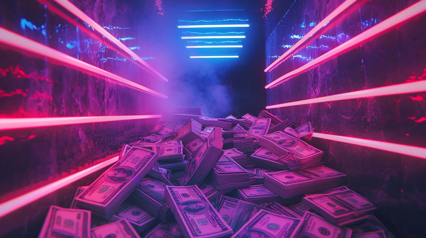 Neon Cyberpunk Cash Aesthetic Wallpaper